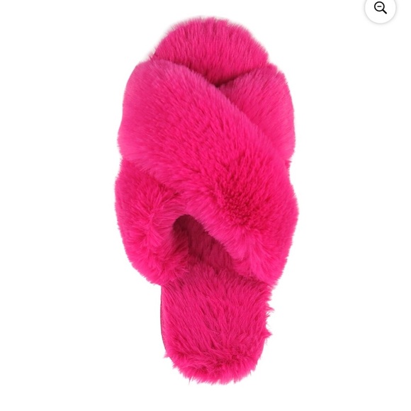 Wonder Nation FUZZY Cross Band Slipper Big Girls 6 Women’s 8 - Picture 2 of 5